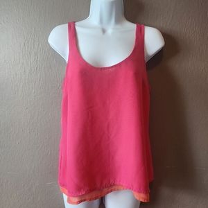 Wet Seal Color Block Pink & Orange Tank